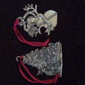 Vintage Pewter Christmas Ornaments